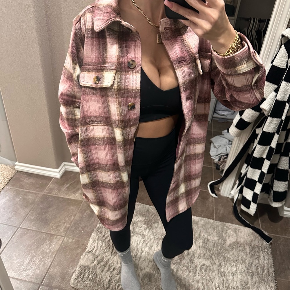Plaid Pink Jacket for Women